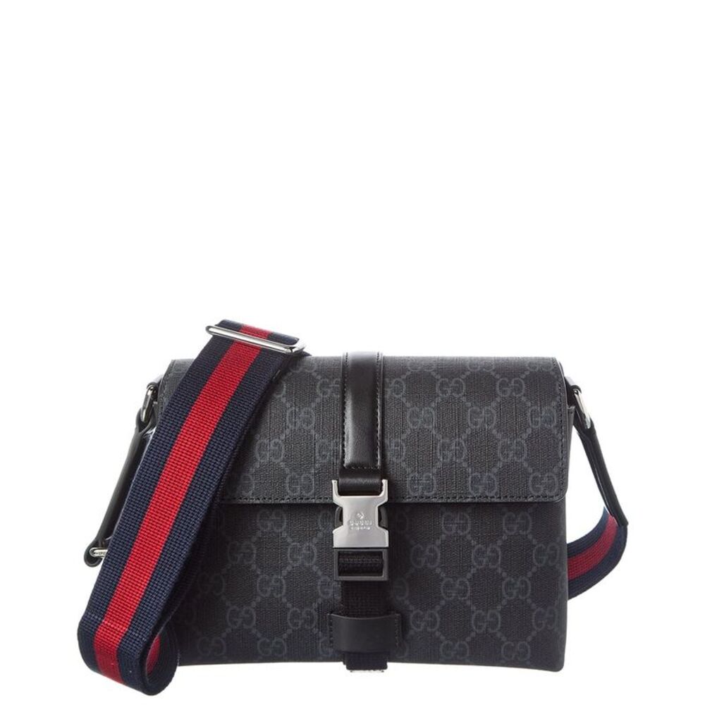 Gucci Gg Supreme Canvas & Leather Mini Bag, Black